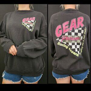 90s Tultex Black Gear Racewear Sweatshirt